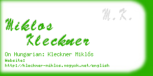 miklos kleckner business card